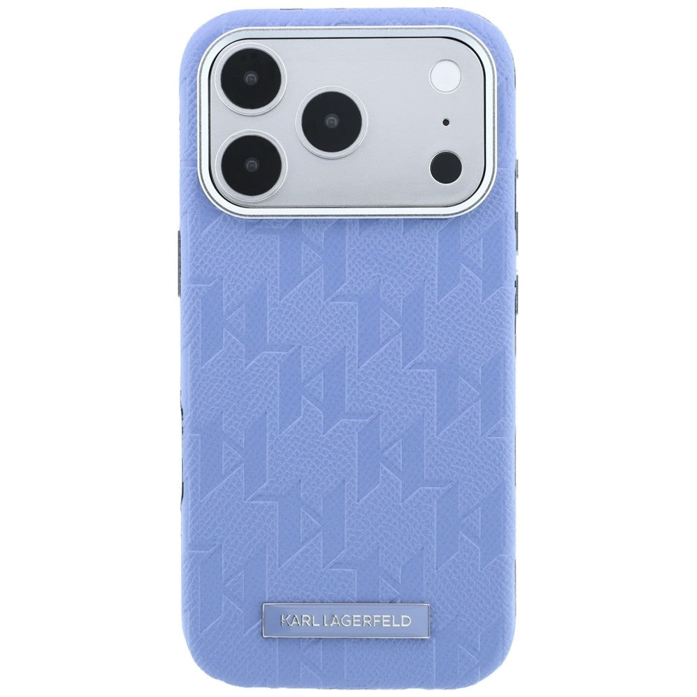 Funda MagSafe para Apple iPhone 18 Pro / 17 Pro, Karl Lagerfeld, Logo de Resina Monocromo Granulada, Azul
