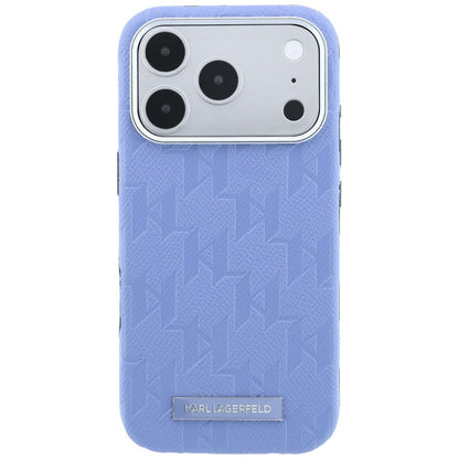 Funda MagSafe para Apple iPhone 18 Pro / 17 Pro, Karl Lagerfeld, Logo de Resina Monocromo Granulada, Azul