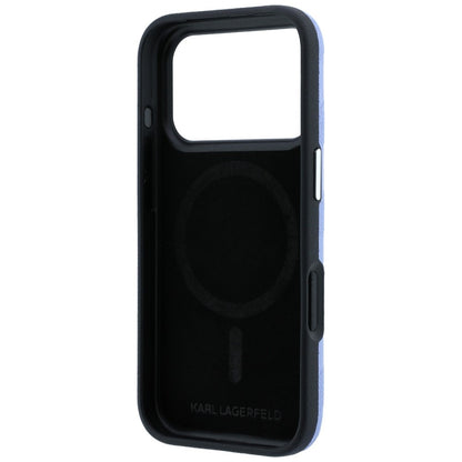 Funda MagSafe para Apple iPhone 18 Pro / 17 Pro, Karl Lagerfeld, Logo de Resina Monocromo Granulada, Azul