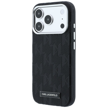 Funda MagSafe para Apple iPhone 18 Pro / 17 Pro, Karl Lagerfeld, Logo de Resina Monocromática Granulada, Negra
