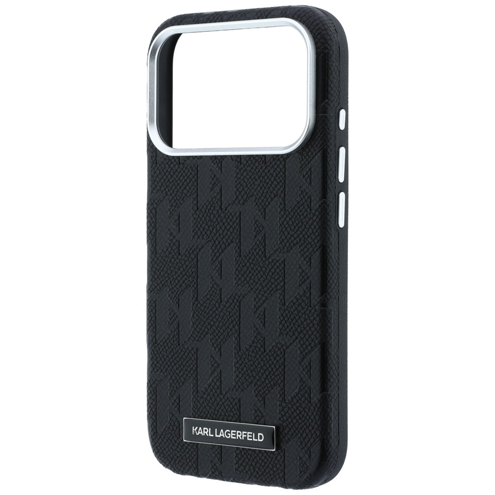 Funda MagSafe para Apple iPhone 18 Pro / 17 Pro, Karl Lagerfeld, Logo de Resina Monocromática Granulada, Negra