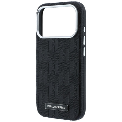 Funda MagSafe para Apple iPhone 18 Pro / 17 Pro, Karl Lagerfeld, Logo de Resina Monocromática Granulada, Negra