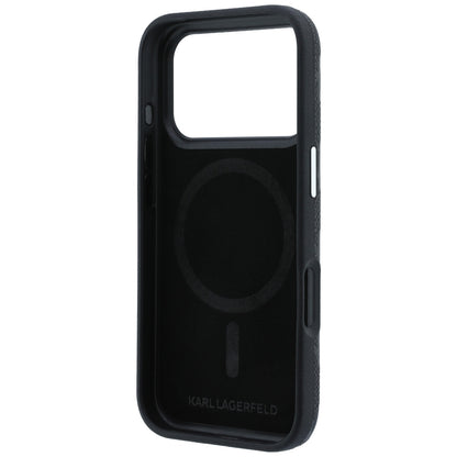 Funda MagSafe para Apple iPhone 18 Pro / 17 Pro, Karl Lagerfeld, Logo de Resina Monocromática Granulada, Negra