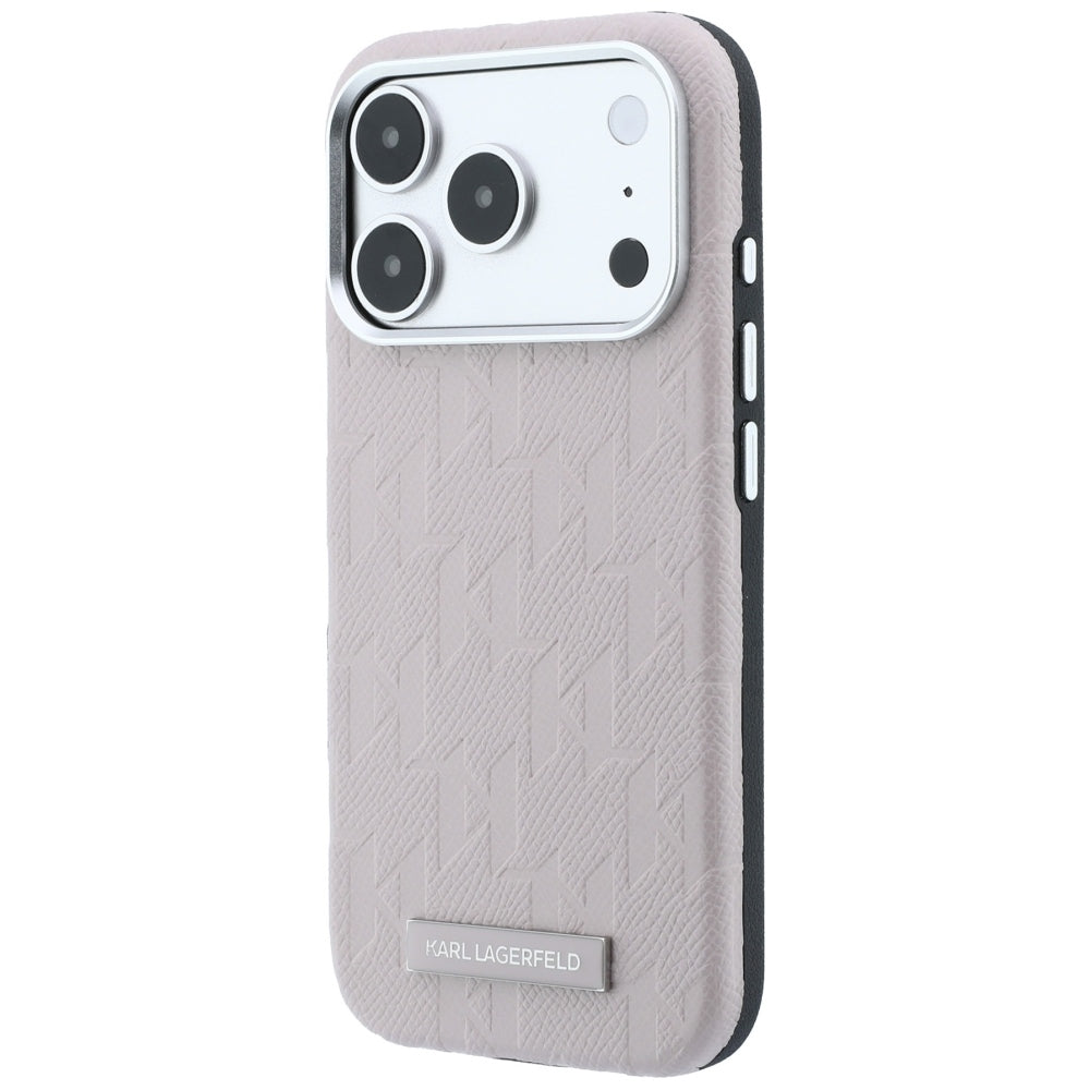 Funda MagSafe para Apple iPhone 18 Pro / 17 Pro, Karl Lagerfeld, Logo de Resina Monocromo Granulada, Rosa