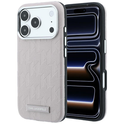 Funda MagSafe para Apple iPhone 18 Pro / 17 Pro, Karl Lagerfeld, Logo de Resina Monocromo Granulada, Rosa