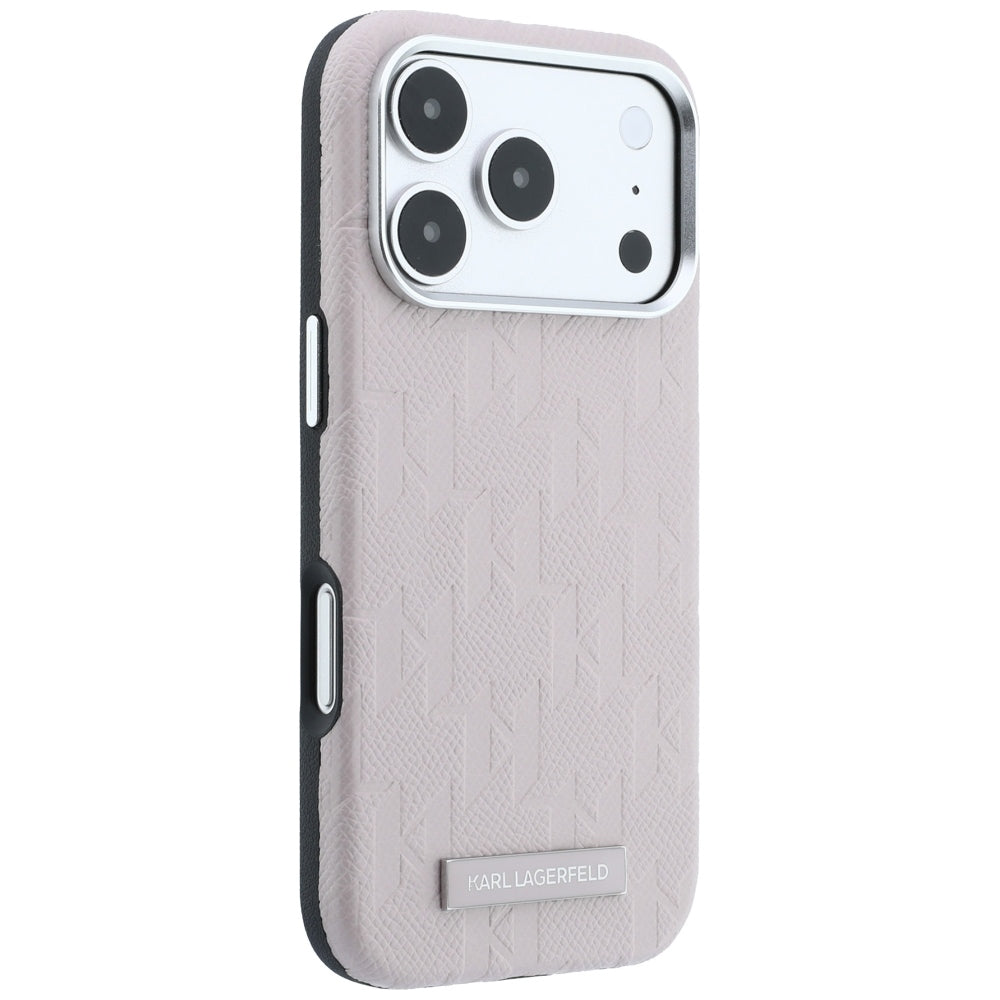 Funda MagSafe para Apple iPhone 18 Pro / 17 Pro, Karl Lagerfeld, Logo de Resina Monocromo Granulada, Rosa