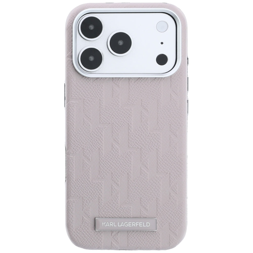 Funda MagSafe para Apple iPhone 18 Pro / 17 Pro, Karl Lagerfeld, Logo de Resina Monocromo Granulada, Rosa