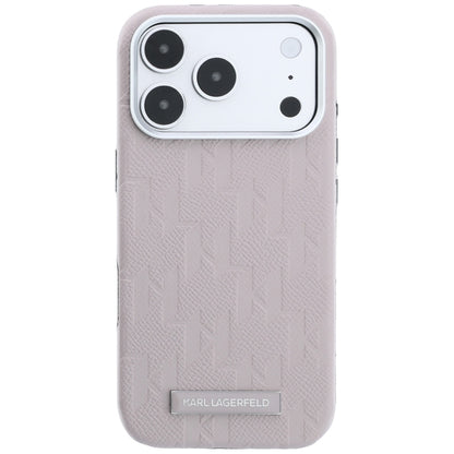 Funda MagSafe para Apple iPhone 18 Pro / 17 Pro, Karl Lagerfeld, Logo de Resina Monocromo Granulada, Rosa