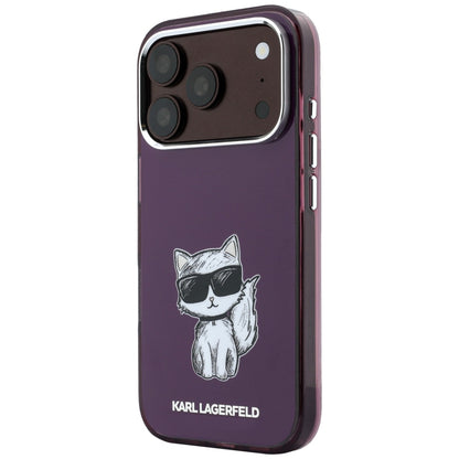 Funda MagSafe para Apple iPhone 18 Pro / 17 Pro, Karl Lagerfeld, HC IML Choupette Body Sketch Print, Burdeos