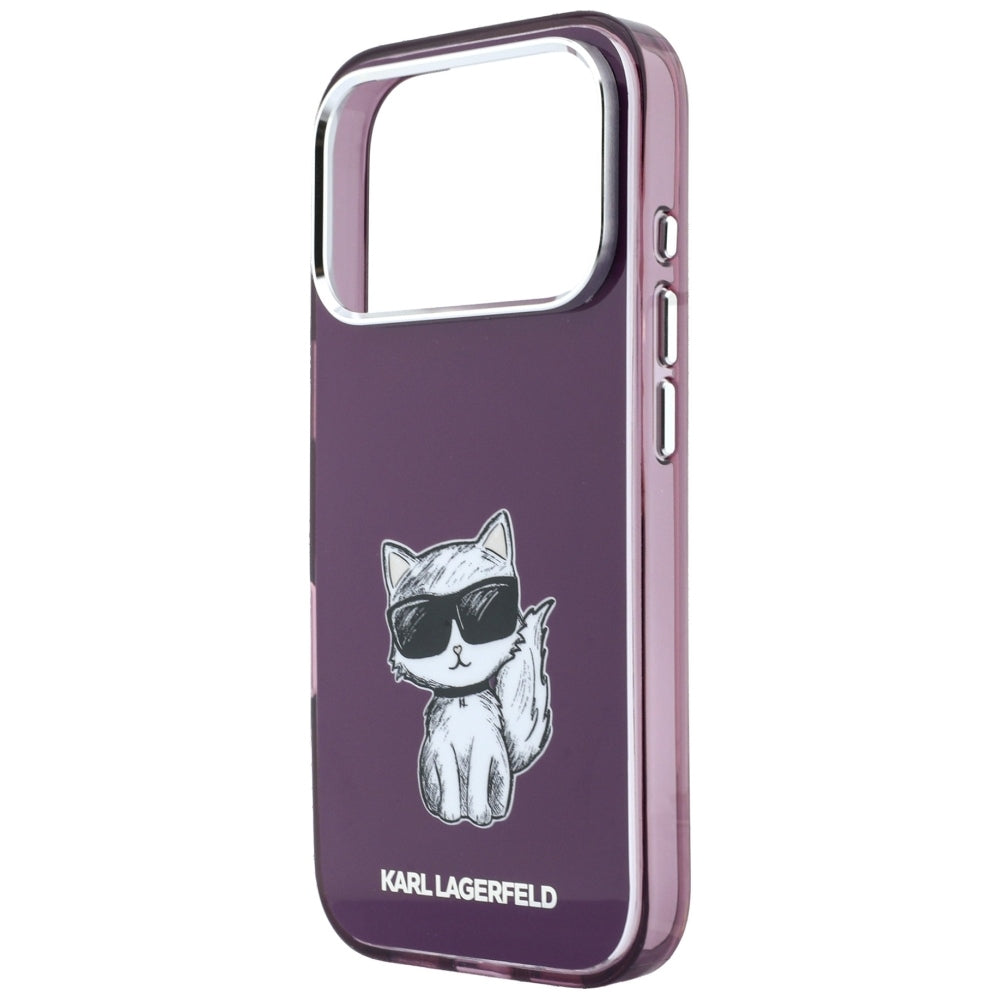 Funda MagSafe para Apple iPhone 18 Pro / 17 Pro, Karl Lagerfeld, HC IML Choupette Body Sketch Print, Burdeos