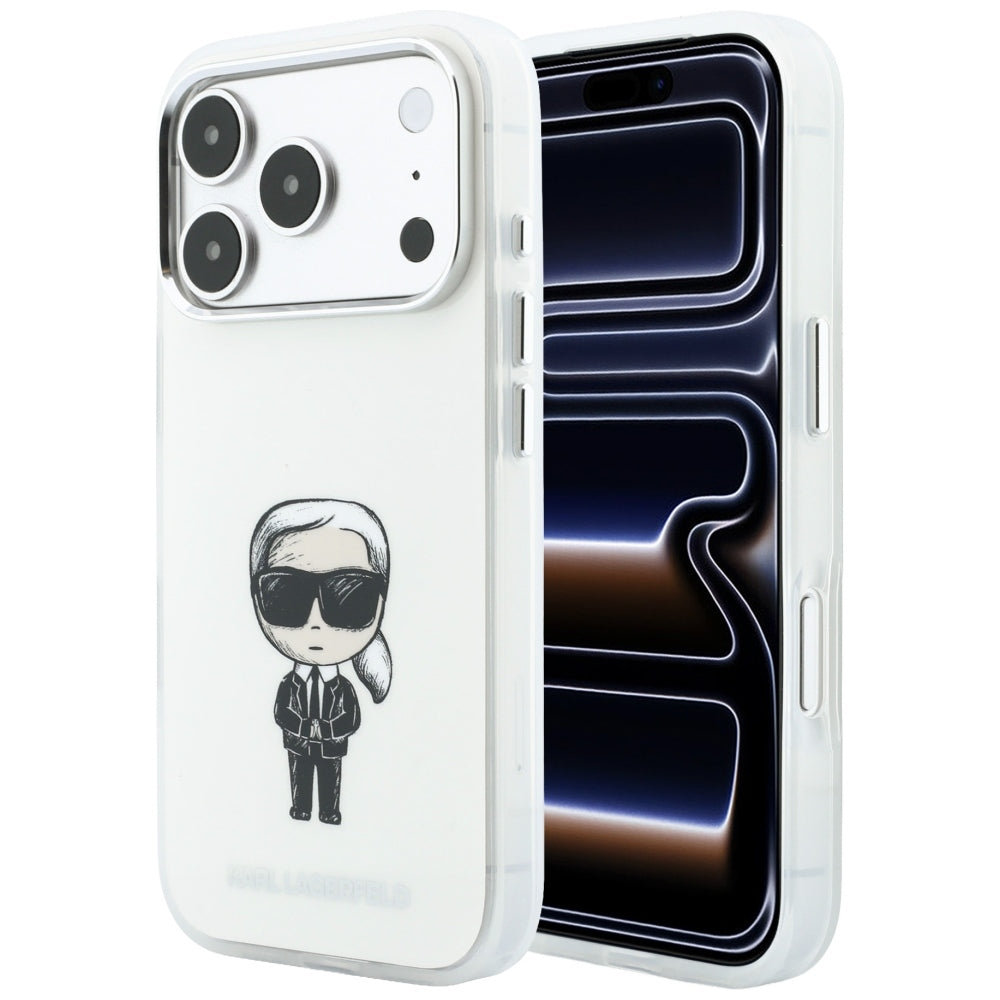 Funda MagSafe para Apple iPhone 18 Pro / 17 Pro, Karl Lagerfeld, HC IML Ikonik Sketch Print, Beige
