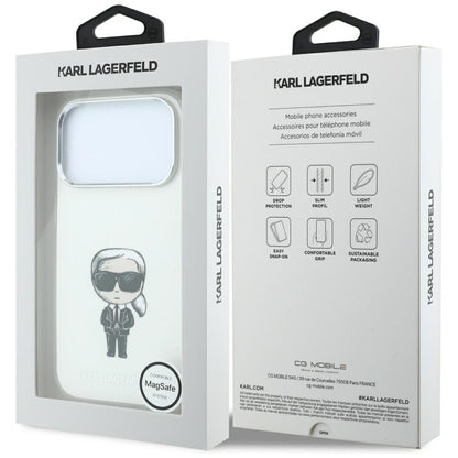 Funda MagSafe para Apple iPhone 18 Pro / 17 Pro, Karl Lagerfeld, HC IML Ikonik Sketch Print, Beige