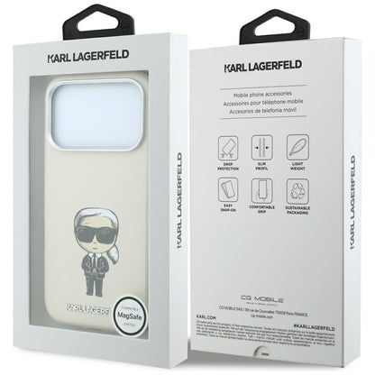 Funda MagSafe para Apple iPhone 18 Pro / 17 Pro, Karl Lagerfeld, Ikonik Sketch, Beige
