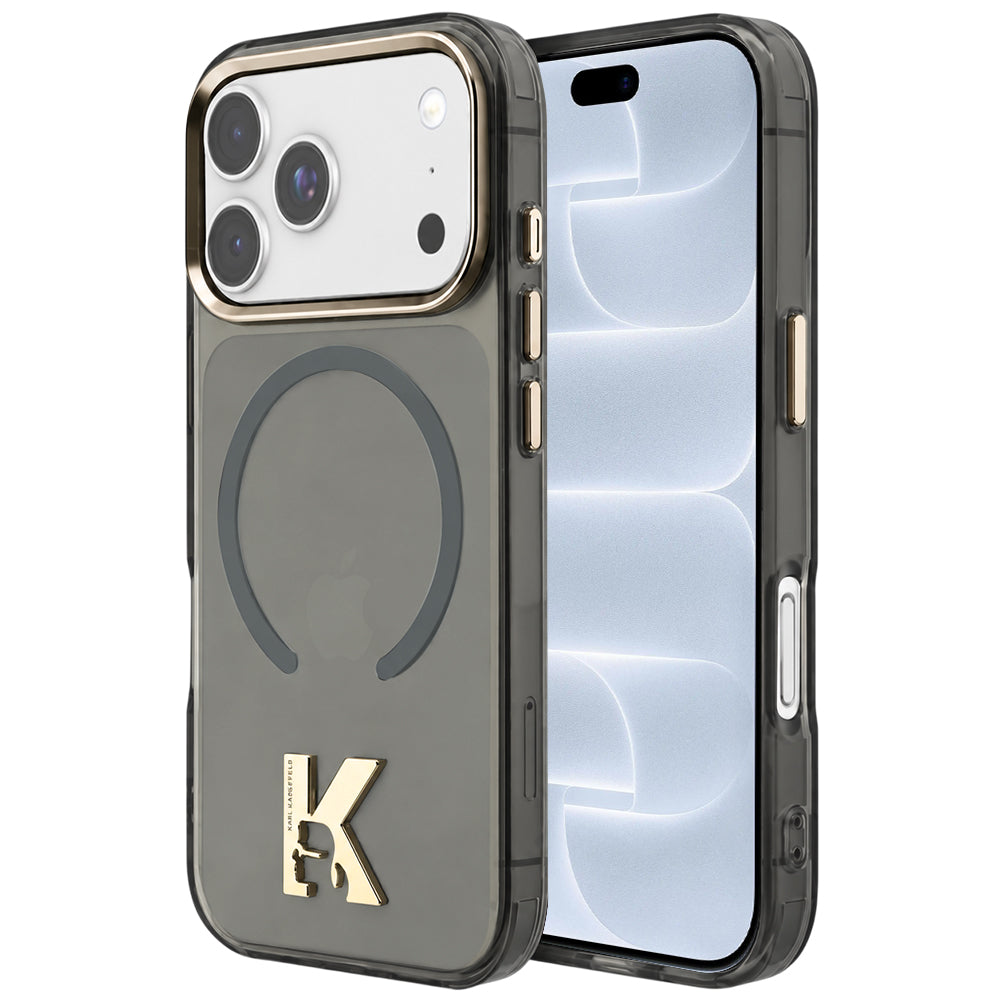 Funda MagSafe para Apple iPhone 18 Pro / 17 Pro, Karl Lagerfeld, IML Karl Head Logo, negra