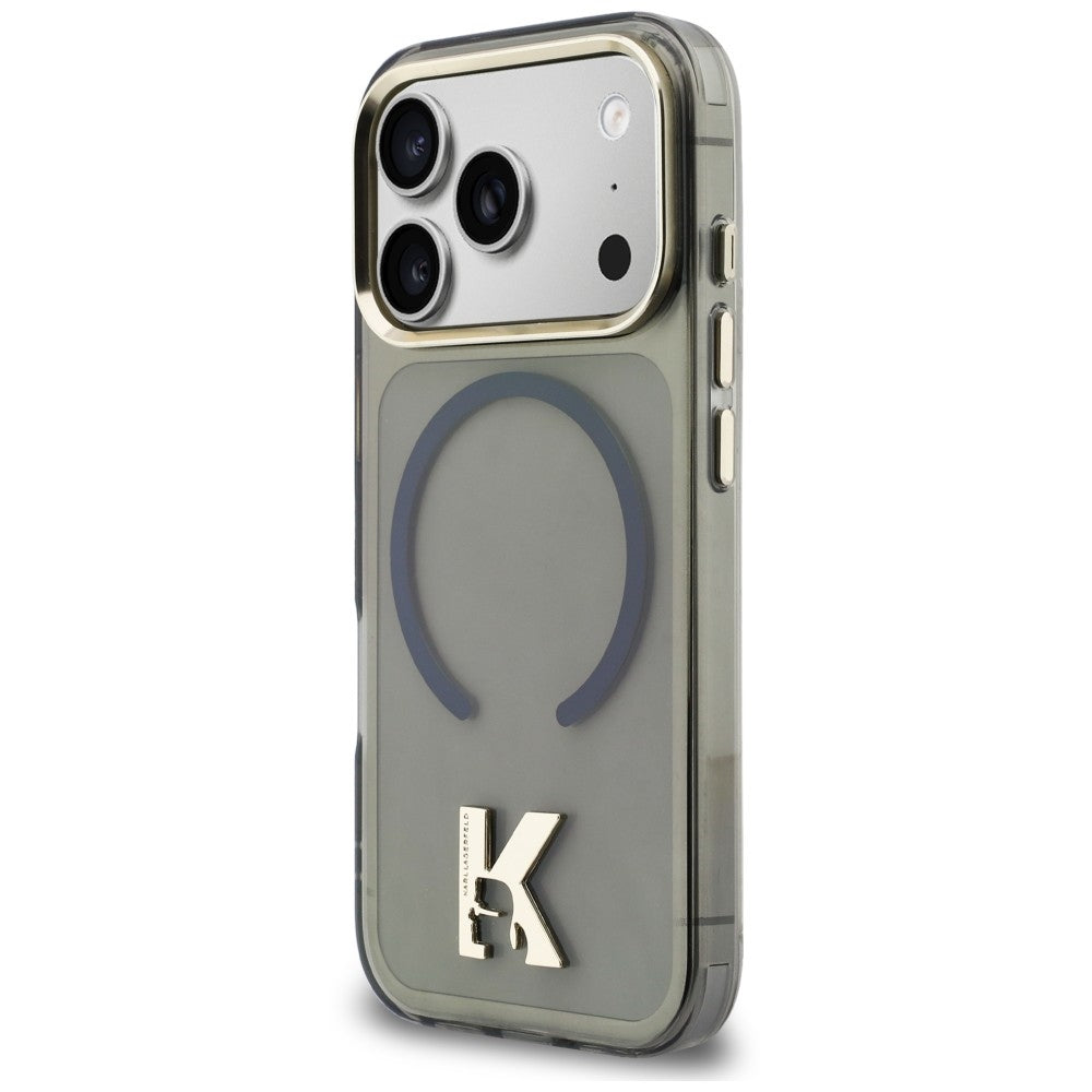 Funda MagSafe para Apple iPhone 18 Pro / 17 Pro, Karl Lagerfeld, IML Karl Head Logo, negra
