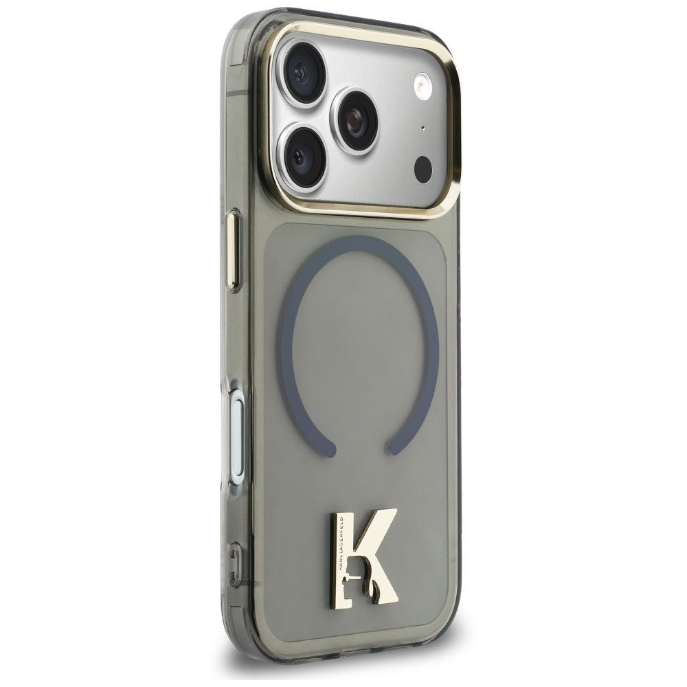 Funda MagSafe para Apple iPhone 18 Pro / 17 Pro, Karl Lagerfeld, IML Karl Head Logo, negra