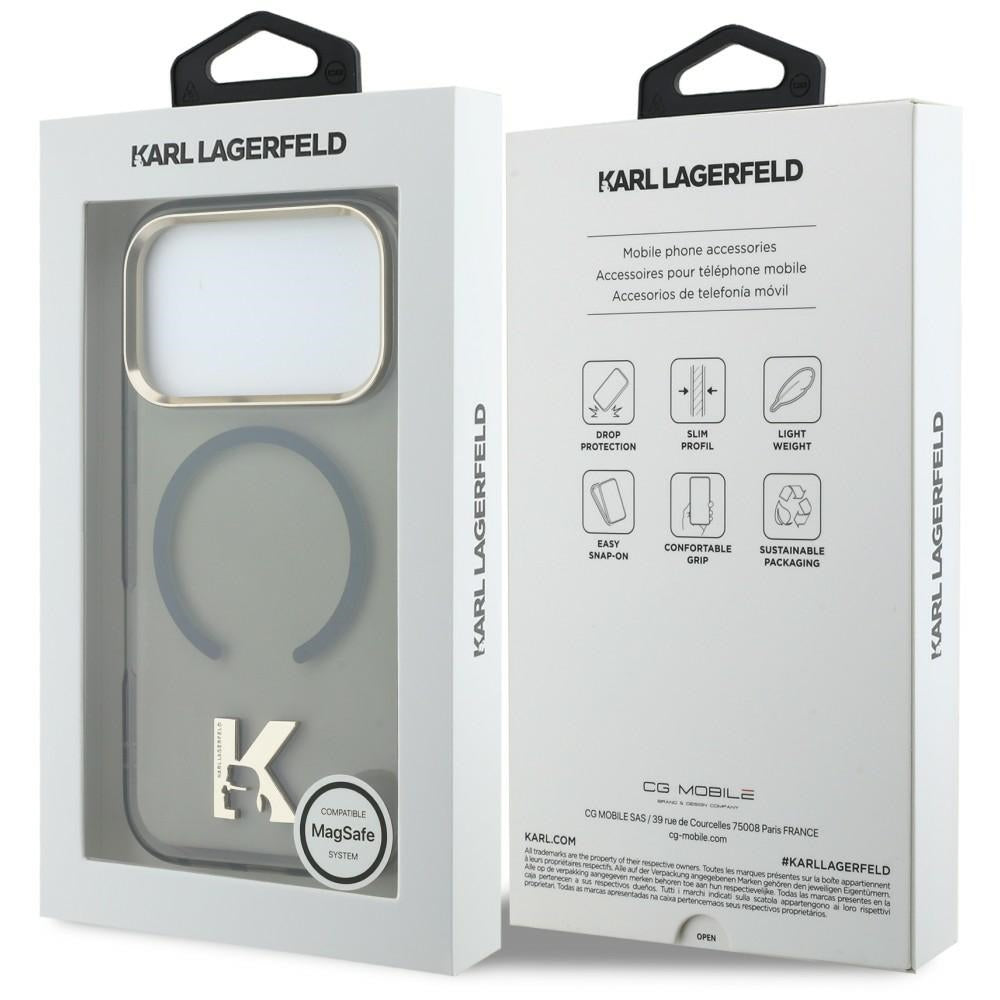 Funda MagSafe para Apple iPhone 18 Pro / 17 Pro, Karl Lagerfeld, IML Karl Head Logo, negra