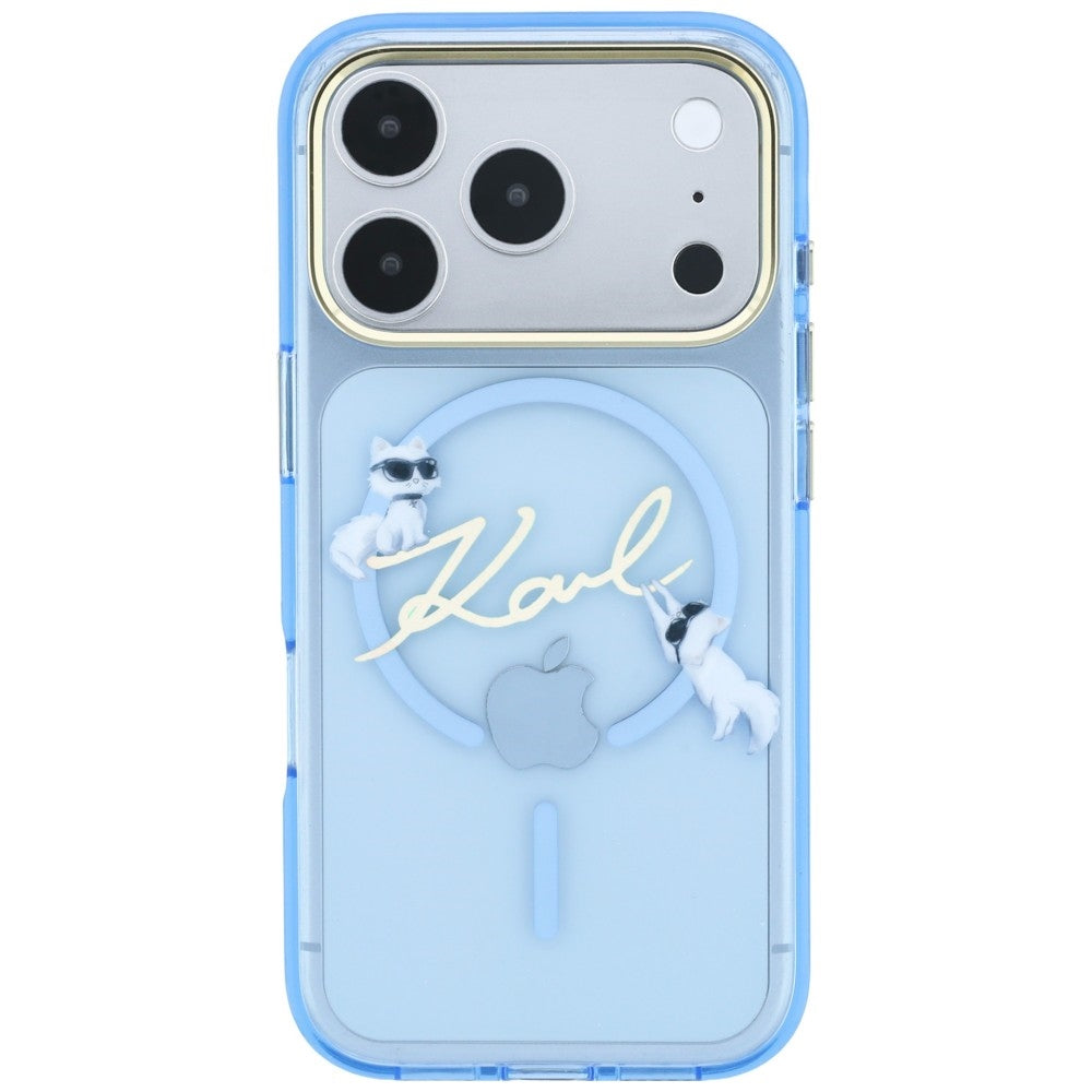 Funda MagSafe para Apple iPhone 18 Pro / 17 Pro, Karl Lagerfeld, IML Karl Script Logo, Azul