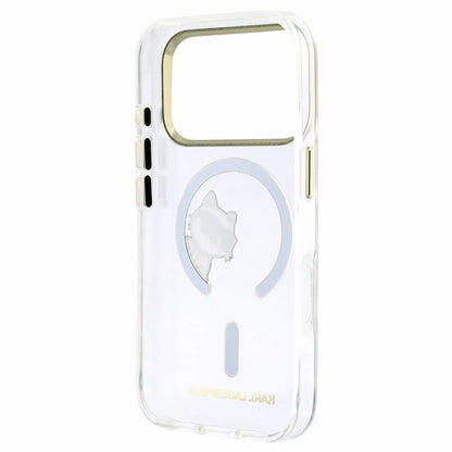 Funda MagSafe para Apple iPhone 18 Pro / 17 Pro, Karl Lagerfeld, IML Peekaboo Print y Marco Metálico, Transparente