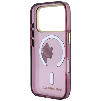 Funda MagSafe para Apple iPhone 18 Pro / 17 Pro, Karl Lagerfeld, IML Peekaboo Print and Metal Frame, color burdeos