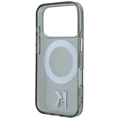 Funda MagSafe para Apple iPhone 18 Pro / 17 Pro, Karl Lagerfeld, Soporte de Anillo IML Kameo Metal, Negra