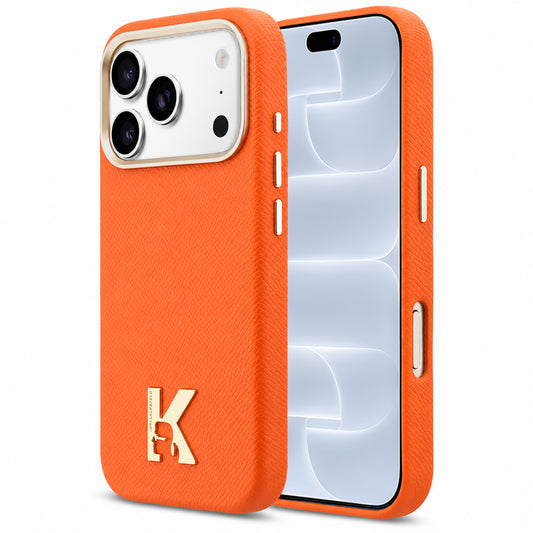 Funda MagSafe para Apple iPhone 18 Pro / 17 Pro, Karl Lagerfeld, Logo de la Cabeza de Karl, Naranja