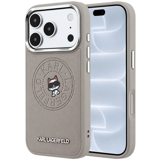 Funda MagSafe para Apple iPhone 18 Pro / 17 Pro, Karl Lagerfeld, Point and Choupette Sketch, Gris