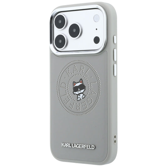 Funda MagSafe para Apple iPhone 18 Pro / 17 Pro, Karl Lagerfeld, Point and Choupette Sketch, Gris