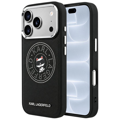 Funda MagSafe para Apple iPhone 18 Pro / 17 Pro, Karl Lagerfeld, Point and Choupette Sketch, Negra