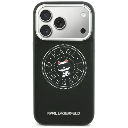 Funda MagSafe para Apple iPhone 18 Pro / 17 Pro, Karl Lagerfeld, Point and Choupette Sketch, Negra
