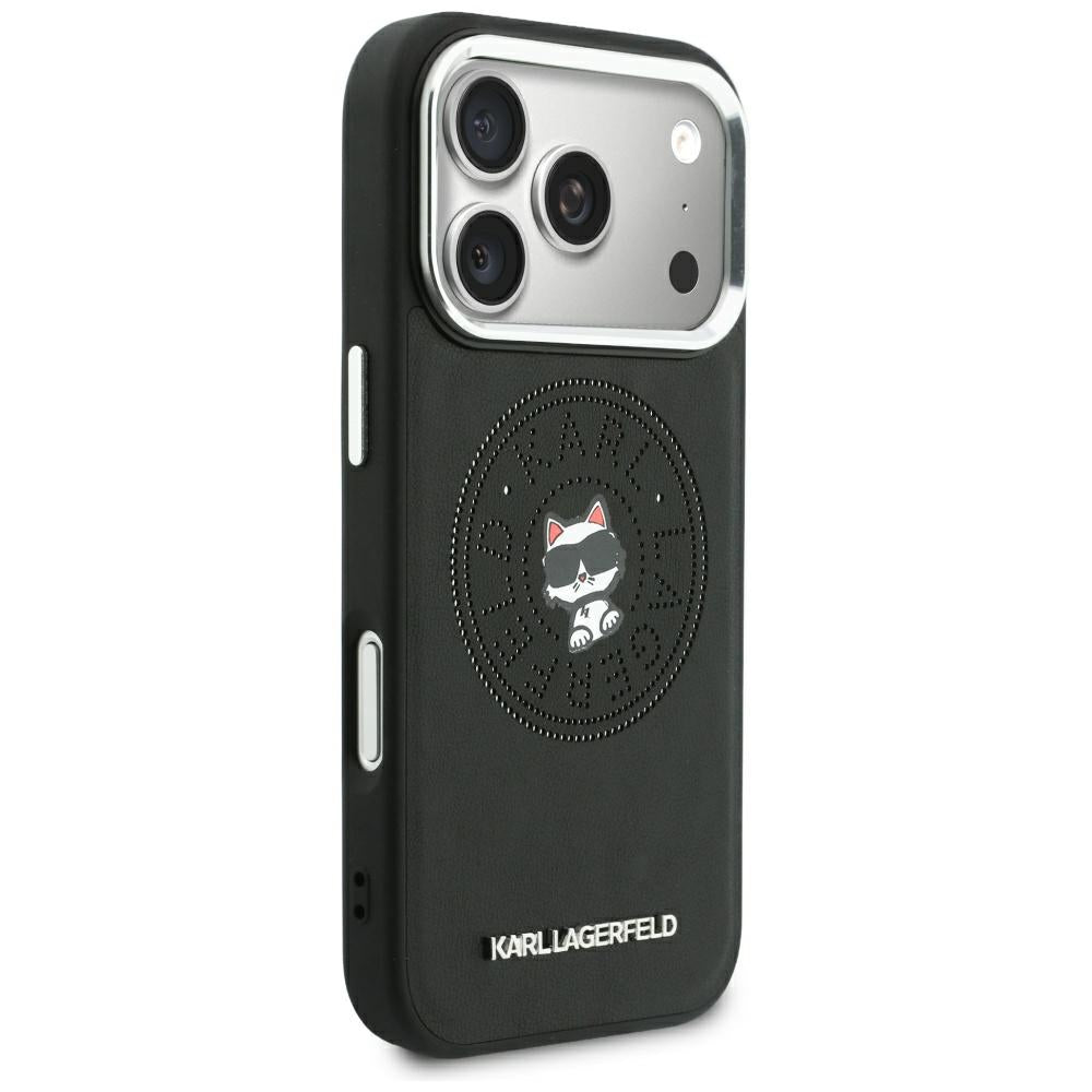 Funda MagSafe para Apple iPhone 18 Pro / 17 Pro, Karl Lagerfeld, Point and Choupette Sketch, Negra