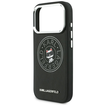 Funda MagSafe para Apple iPhone 18 Pro / 17 Pro, Karl Lagerfeld, Point and Choupette Sketch, Negra