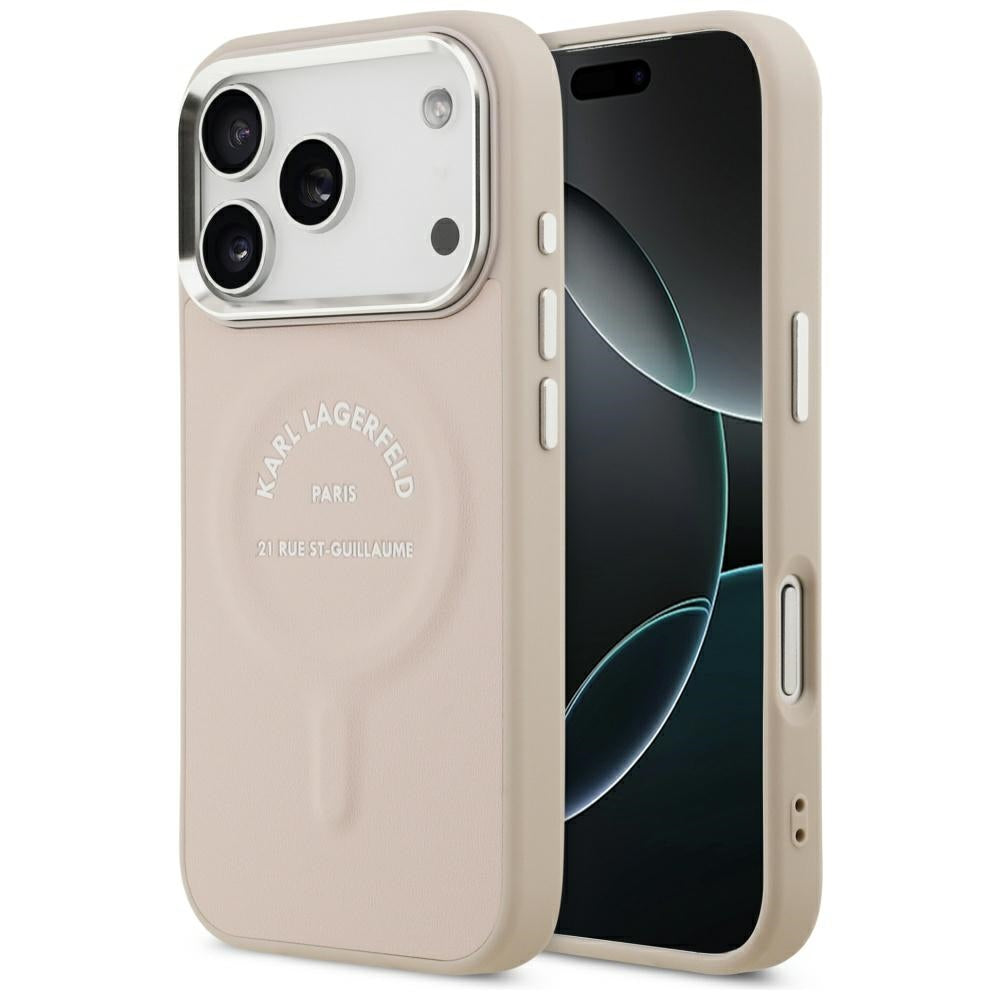 Funda MagSafe para Apple iPhone 18 Pro / 17 Pro, Karl Lagerfeld, Anillo Karl RSG Logo, Rosa