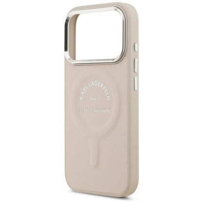 Funda MagSafe para Apple iPhone 18 Pro / 17 Pro, Karl Lagerfeld, Anillo Karl RSG Logo, Rosa