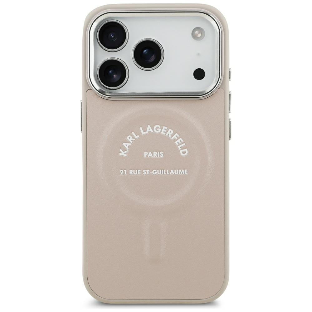 Funda MagSafe para Apple iPhone 18 Pro / 17 Pro, Karl Lagerfeld, Anillo Karl RSG Logo, Rosa