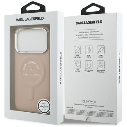 Funda MagSafe para Apple iPhone 18 Pro / 17 Pro, Karl Lagerfeld, Anillo Karl RSG Logo, Rosa