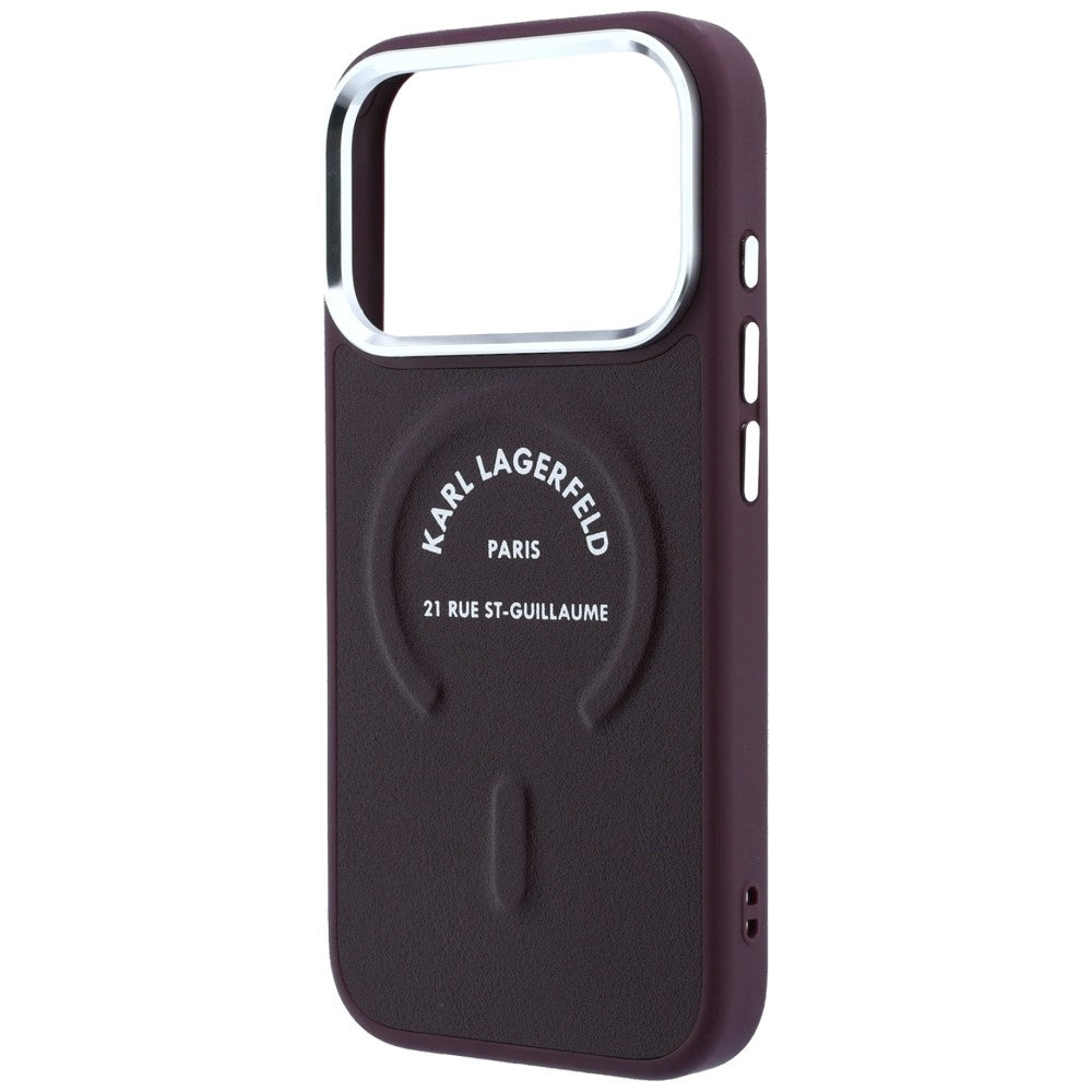 Funda MagSafe para Apple iPhone 18 Pro / 17 Pro, Karl Lagerfeld, Anillo Karl RSG Logo, Burdeos