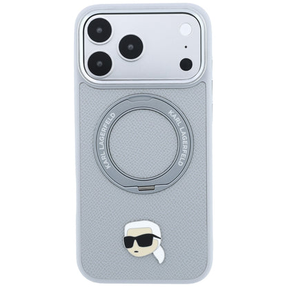 Funda MagSafe para Apple iPhone 18 Pro / 17 Pro, Karl Lagerfeld, Ring Stand 360 Karl Pin, Gris