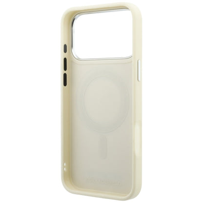 Funda MagSafe para Apple iPhone 18 Pro / 17 Pro, Karl Lagerfeld, Ring Stand 360 Saffiano, Beige