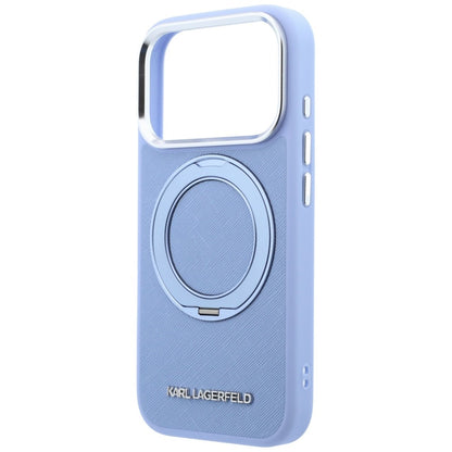 Funda MagSafe para Apple iPhone 18 Pro / 17 Pro, Karl Lagerfeld, Ring Stand 360 Saffiano, Azul