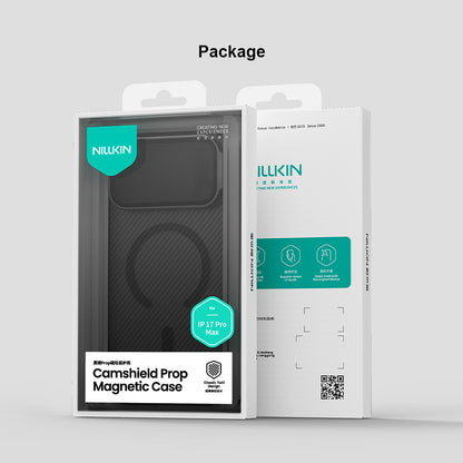 Funda MagSafe para Apple iPhone 18 Pro / 17 Pro, Nillkin, CamShield Prop, Negra Transparente