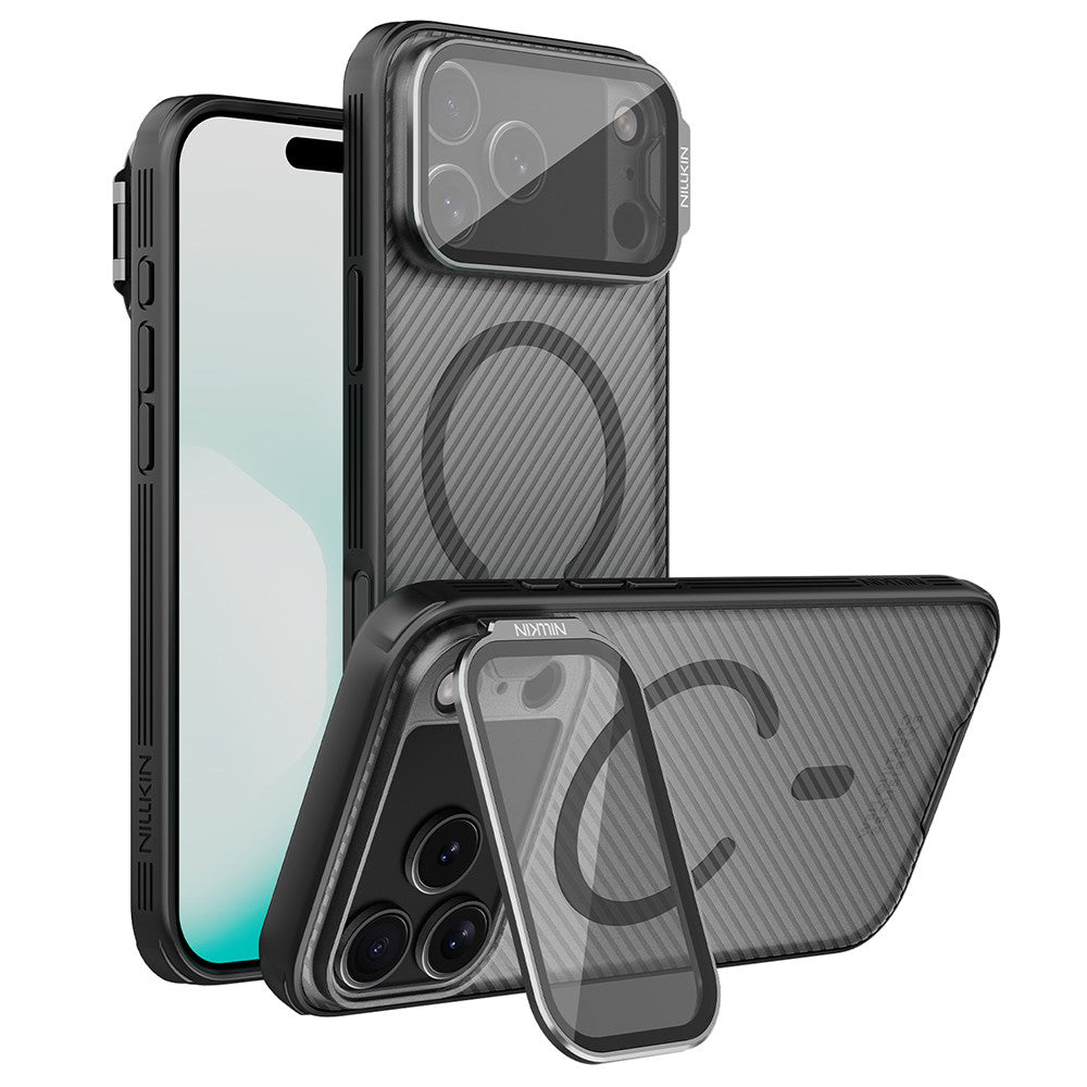Funda MagSafe para Apple iPhone 18 Pro / 17 Pro, Nillkin, CamShield Prop, Negra Transparente