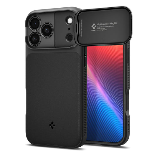 Funda MagSafe para Apple iPhone 18 Pro / 17 Pro, Spigen, Optik Armor, Negra ACS09953