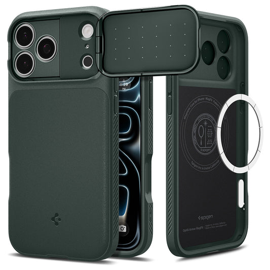 Funda MagSafe para Apple iPhone 18 Pro / 17 Pro, Spigen, Optik Armor, Verde ACS09954