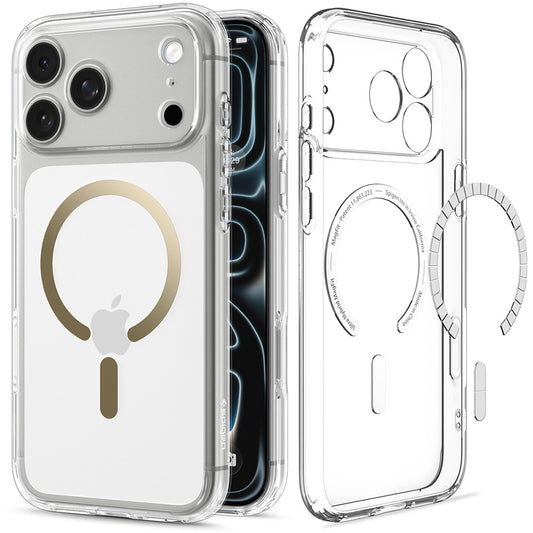 Funda MagSafe para Apple iPhone 18 Pro / 17 Pro, Spigen, Ultra Hybrid, Dorada Transparente ACS12157