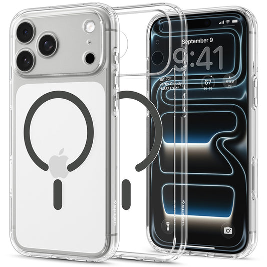 Funda MagSafe para Apple iPhone 18 Pro / 17 Pro, Spigen, Ultra Hybrid, Gris Transparente ACS12156