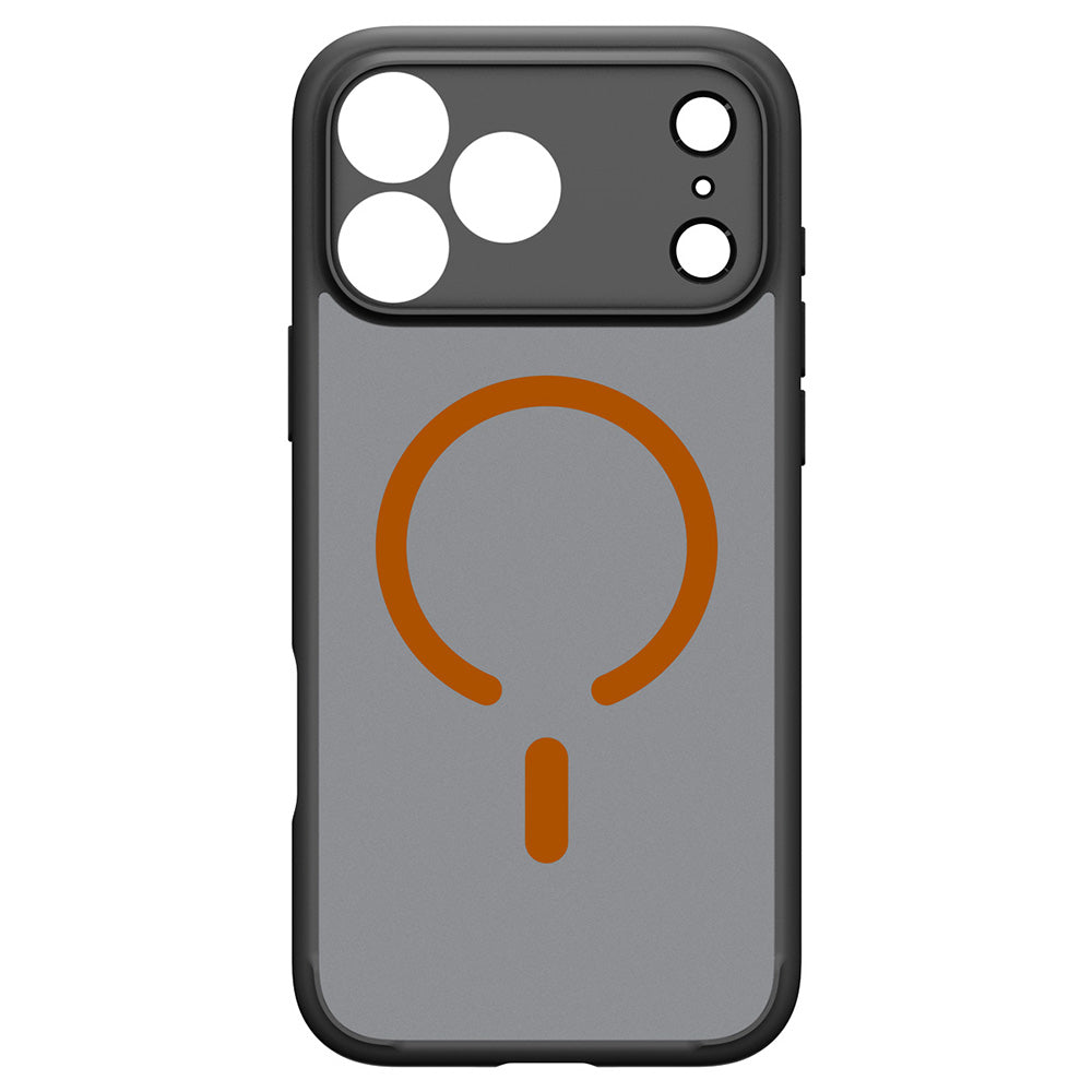 Funda MagSafe para Apple iPhone 18 Pro / 17 Pro, Spigen, Ultra Hybrid, Negra Naranja Satinada ACS12162