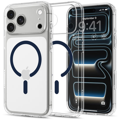 Funda MagSafe para Apple iPhone 18 Pro / 17 Pro, Spigen, Ultra Hybrid, Transparente Azul Marino ACS12158