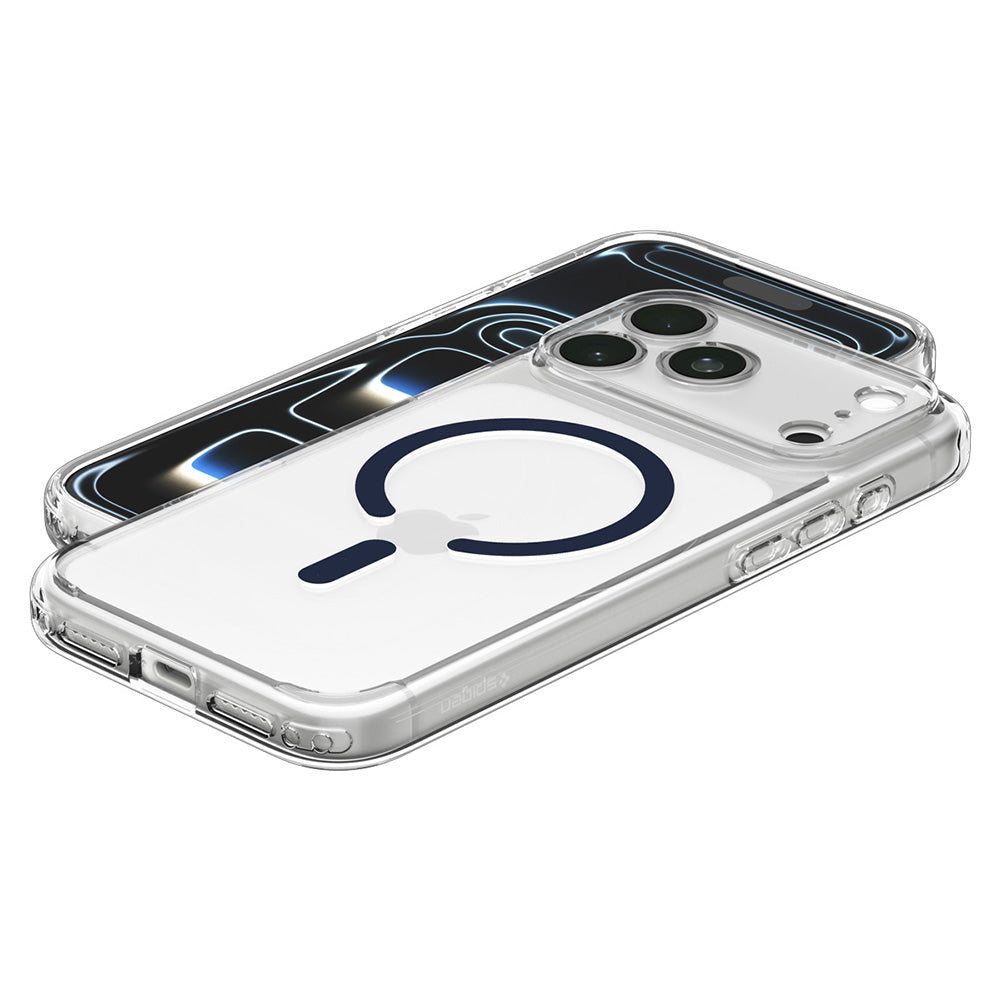 Funda MagSafe para Apple iPhone 18 Pro / 17 Pro, Spigen, Ultra Hybrid, Transparente Azul Marino ACS12158
