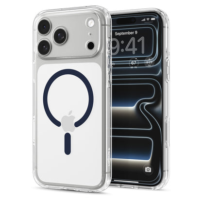 Funda MagSafe para Apple iPhone 18 Pro / 17 Pro, Spigen, Ultra Hybrid, Transparente Azul Marino ACS12158